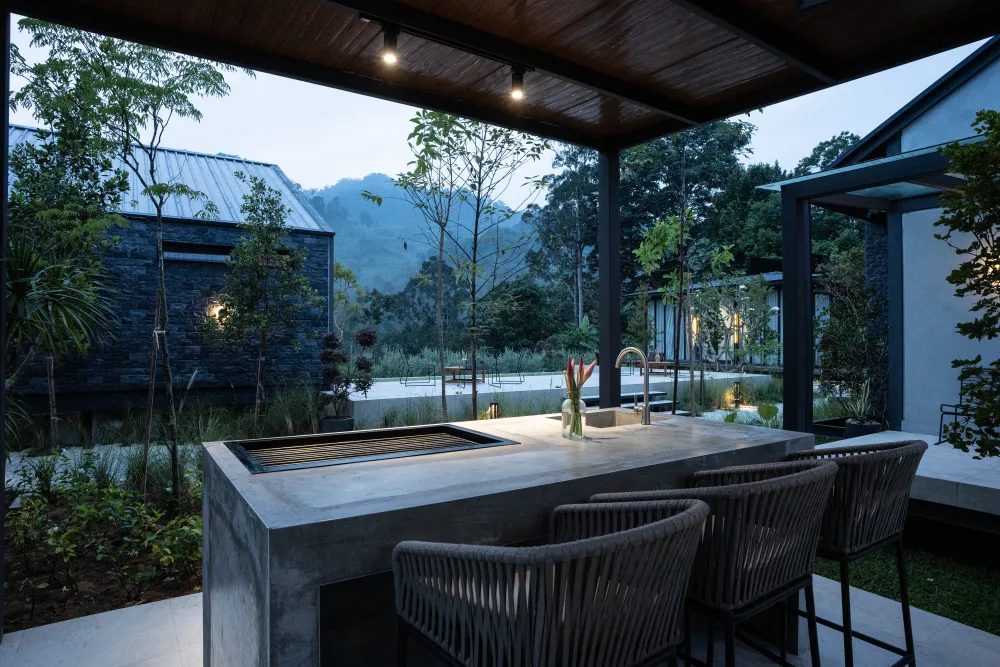 Lounge deck at dusk