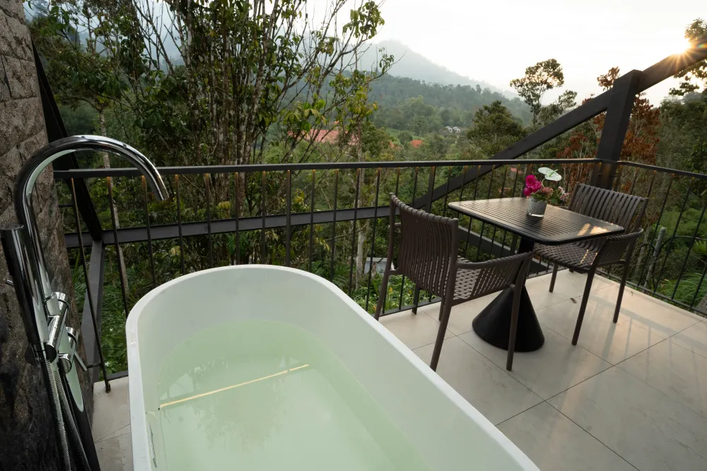 Outdoor bathtub detail